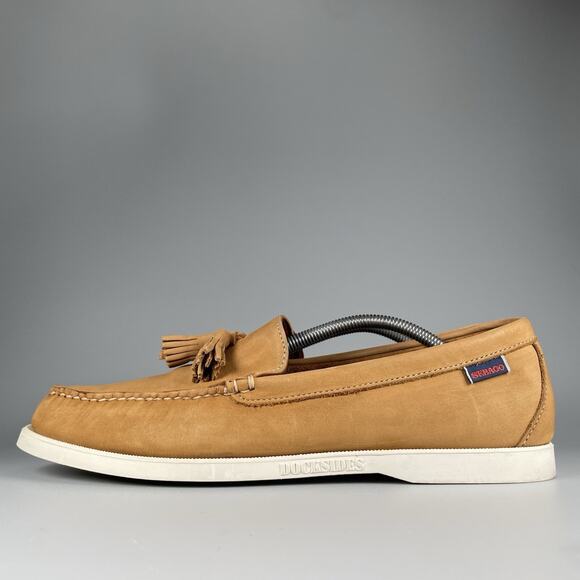 Sebago Men’s Size 12 M Brown Nubuck Slip On Tassel Loafers Boat Shoes Casual GUC - Picture 1 of 9